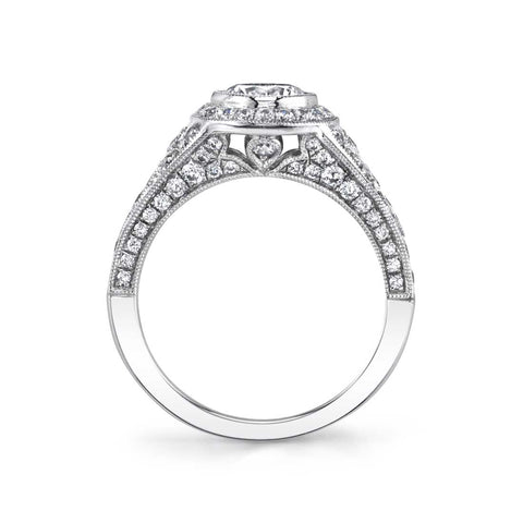 Sylvie Round Vintage Bezel Set Engagement Ring S1317