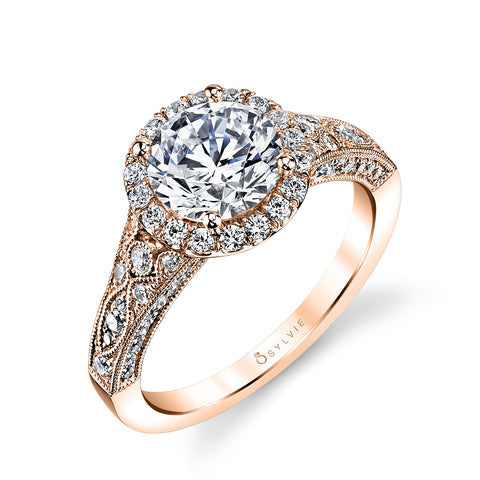 Vintage Inspired Halo Engagement Ring S1409 - Chalmers Jewelers