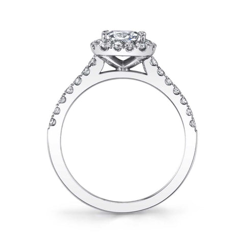 Sylvie Pear Shaped Engagement Ring With Halo S1475-PS