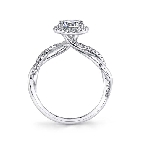 Modern Spiral Engagement Ring With Halo S1724 - Chalmers Jewelers