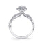 Sylvie Spiral Engagement Ring With Cushion Halo S1724