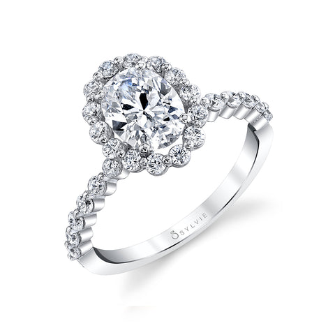 Sylvie Oval Halo Engagement Ring S1P14-OV