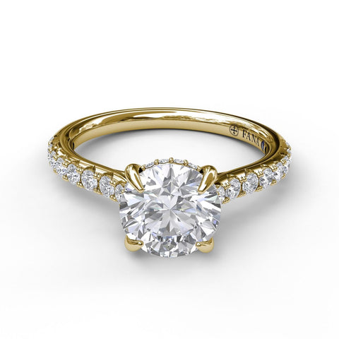 Classic Round Cut Solitaire With Hidden Halo 3024 - Chalmers Jewelers
