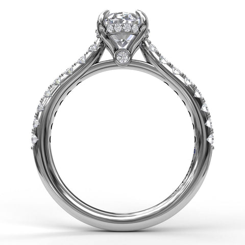 Classic Oval Cut Solitaire With Hidden Halo 3025 - Chalmers Jewelers