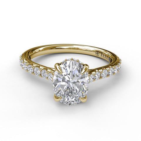 Classic Oval Cut Solitaire With Hidden Halo 3025 - Chalmers Jewelers
