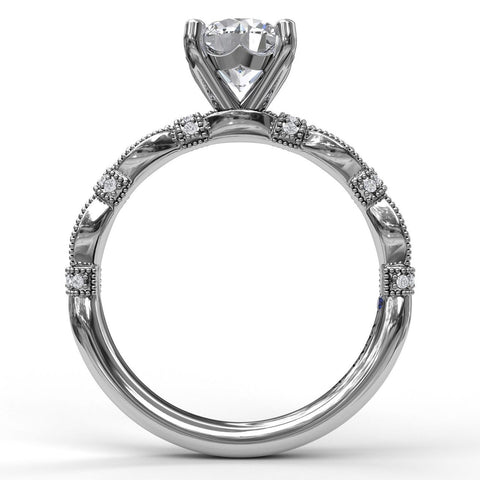 Classic Diamond Engagement Ring with Detailed Milgrain Band 3039 - Chalmers Jewelers