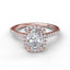 Oval Center Diamond With Cushion Halo Engagement Ring 3041 - Chalmers Jewelers