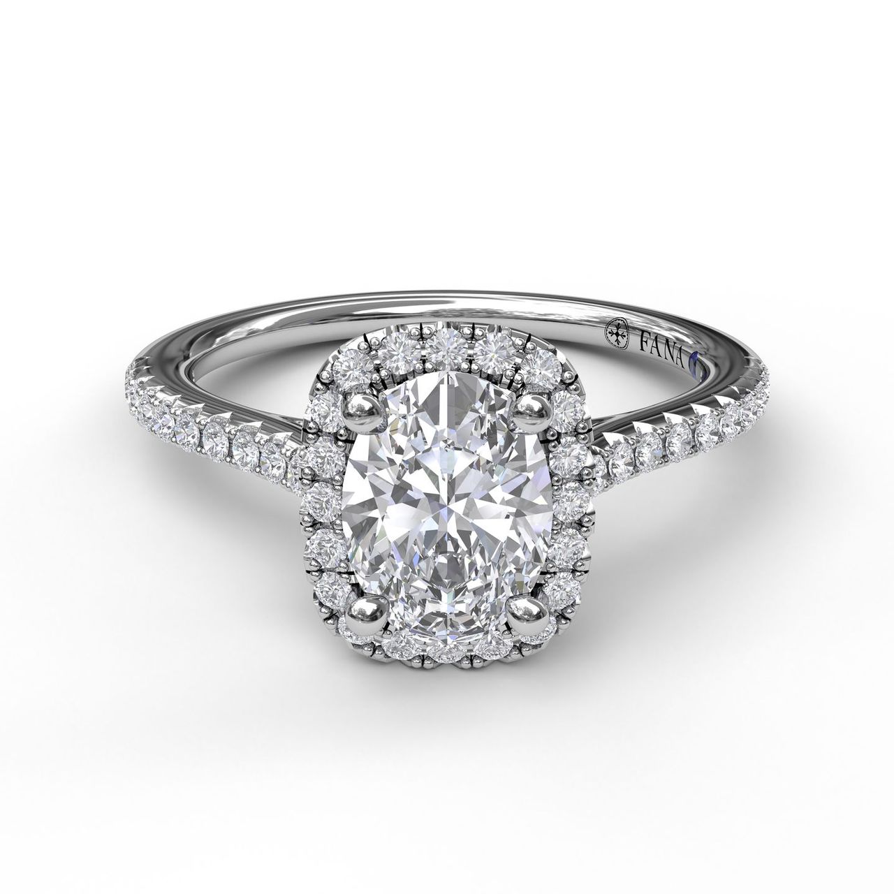 Oval cushion cut sale halo engagement rings