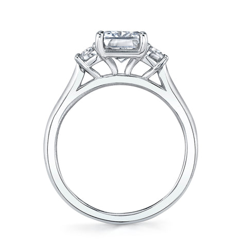 Sylvie Annalise Classic Emerald Three Stone Engagement Ring S3100S