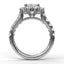 Large Diamond Cushion Halo Engagement Ring 3459 - Chalmers Jewelers