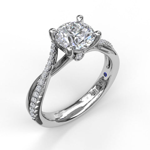 Alternating Diamond Twist Engagement Ring 3477 - Chalmers Jewelers