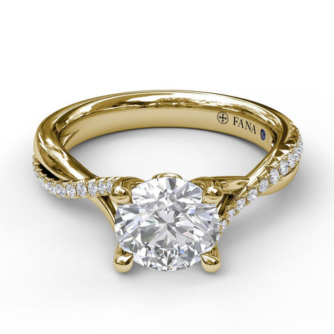 Alternating Diamond Twist Engagement Ring 3477 - Chalmers Jewelers