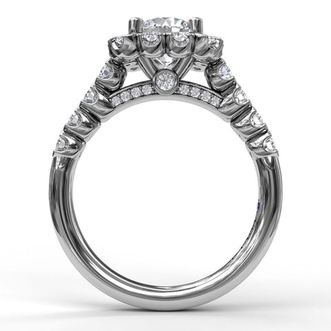 Large Cushion Halo Engagement Ring 3589 - Chalmers Jewelers