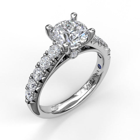 Handset French Pave Diamond Engagement Ring 3684 - Chalmers Jewelers