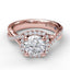 Cushion Halo With Diamond And Gold Twist Engagement Ring 3755 - Chalmers Jewelers