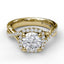 Cushion Halo With Diamond And Gold Twist Engagement Ring 3755 - Chalmers Jewelers
