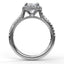 Delicate Cushion Halo Engagement Ring With Pave Shank 3790 - Chalmers Jewelers