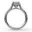 Delicate Oval Shaped Halo And Pave Band Engagement Ring 3792 - Chalmers Jewelers