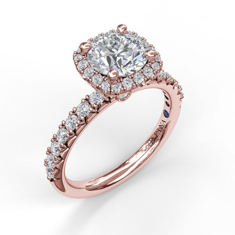 Classic Diamond Halo Engagement Ring with a Gorgeous Side Profile 3817 - Chalmers Jewelers