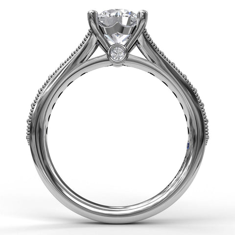 Classic Diamond Engagement Ring with Detailed Milgrain Band 3827 - Chalmers Jewelers