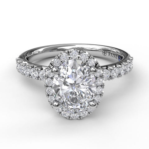 Classic Diamond Halo Engagement Ring with a Gorgeous Side Profile 3838 - Chalmers Jewelers