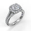 Cushion Halo Engagement Ring with a Diamond Encrusted Split Band 3891 - Chalmers Jewelers