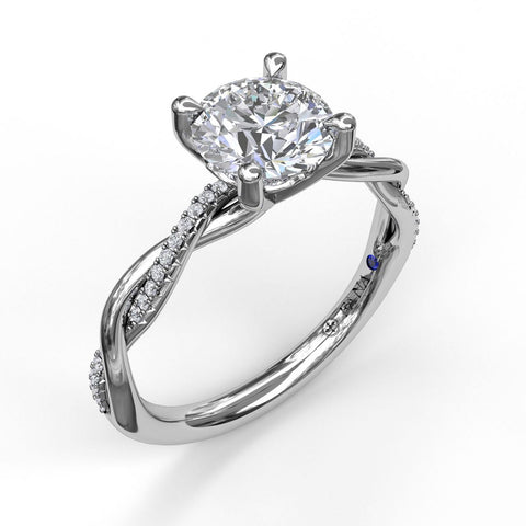 Gold And Diamond Twist Engagement Ring 3901 - Chalmers Jewelers