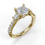 Fana Three Stone With Pave Engagement Ring 3921