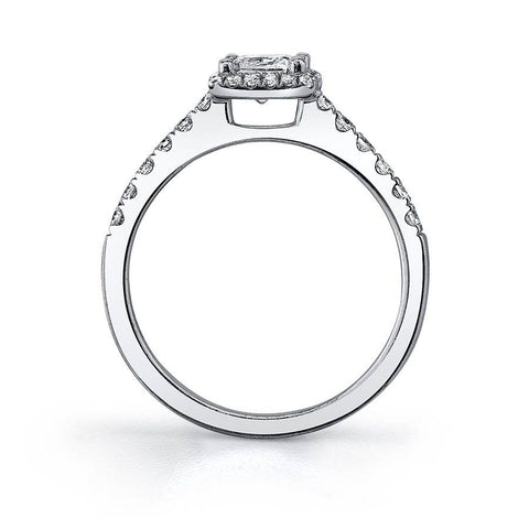 Petite Princess Cut Engagement Ring With Halo SY697 - Chalmers Jewelers
