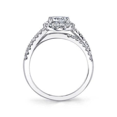 Split Shank Engagement Ring With Halo SY971 - Chalmers Jewelers