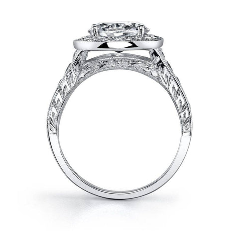 Sylvie Oval Shaped East To West Halo Engagement Ring SY978