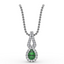 Fana Halo Emerald and Diamond Drop Pendant P1674E