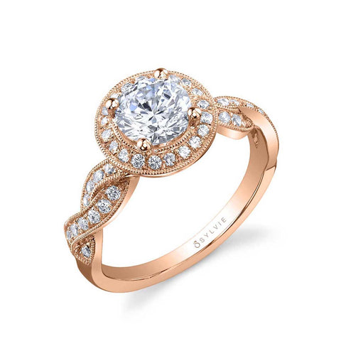 Spiral Halo Engagement Ring SY897 - Chalmers Jewelers