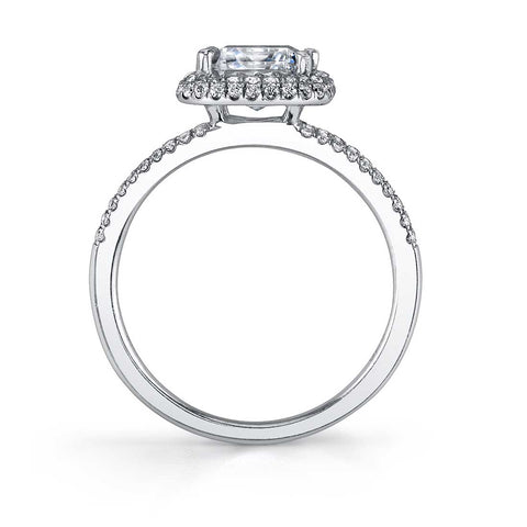 Sylvie Clarinda Emerald Halo Engagement Ring SY289