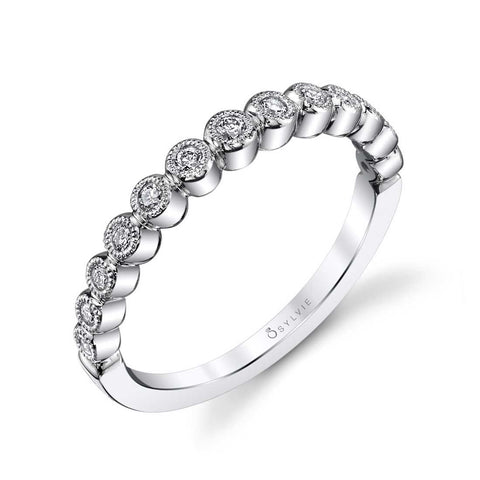 Sylvie Bezel Set Stackable Wedding Band - B0012 - Chalmers Jewelers