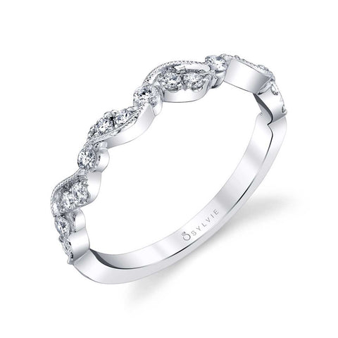 Unique Stackable Wedding Band B0061-WG - Chalmers Jewelers