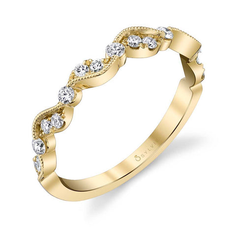 Unique Stackable Wedding Band B0061-WG - Chalmers Jewelers