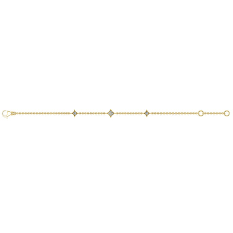 Vlora Estrella 14k Yellow Gold and Diamond Station Bracelet VB60236