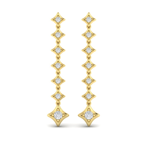 Vlora Estrella 14k Yellow Gold and Diamond Dangle Earrings VER60256