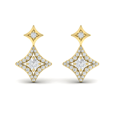 Vlora Estrella 14k Yellow Gold and Diamond Earrings VER60698