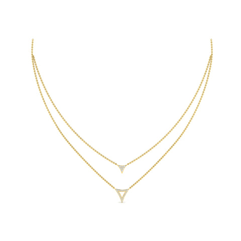 Vlora Miraval 14k Yellow Gold and Diamond Double Necklace VN60432