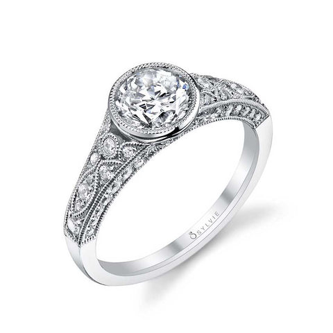 Vintage Bezel Set Engagement Ring S1132 - Chalmers Jewelers