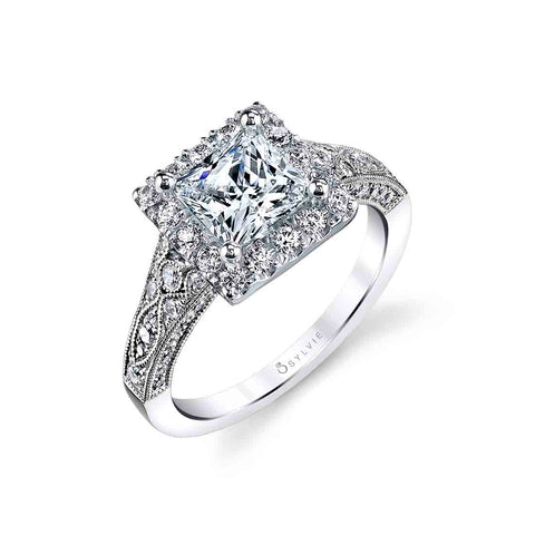 Princess Cut Vintage Engagement Ring S1409-PR - Chalmers Jewelers