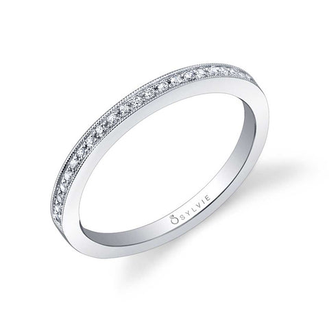 Diamond Wedding Band With Milgrain Accents BSY310 - Chalmers Jewelers
