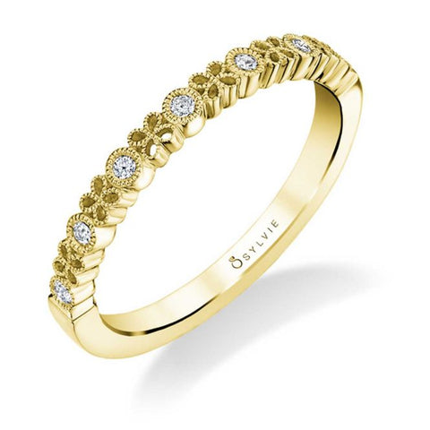 Sylvie Floral Stackable Wedding Band - B0031 - Chalmers Jewelers