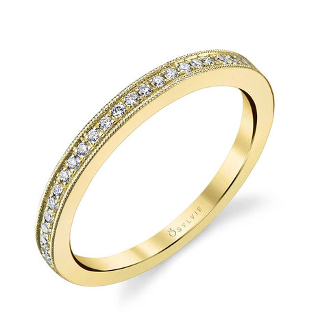 Diamond Wedding Band With Milgrain Accents BSY310 - Chalmers Jewelers