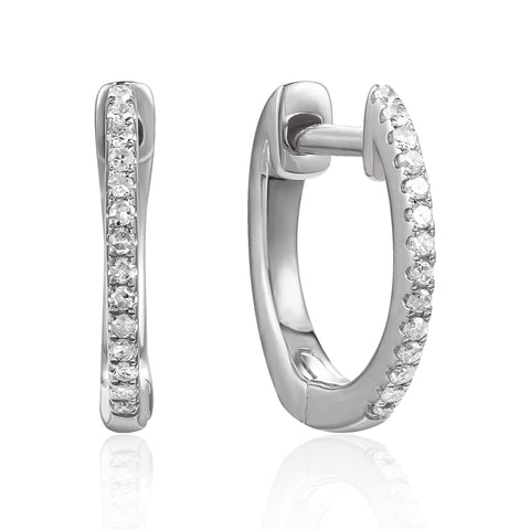 14k Gold Mini Diamond Hoop Earrings - Chalmers Jewelers