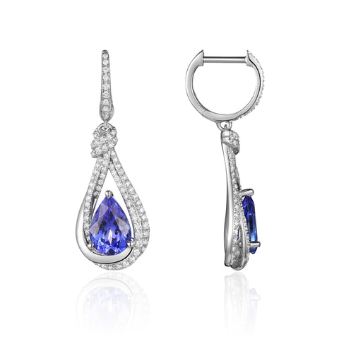 Luvente 14k Tanzanite and Diamond Dangle Earrings E04164