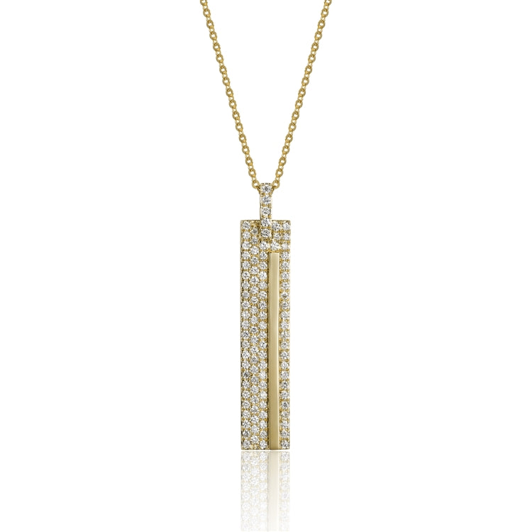 Adornia Vertical Crystal Bar Necklace silver gold – ADORNIA