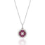 Luvente 14k White Gold Ruby and Diamond Necklace N02789-RU